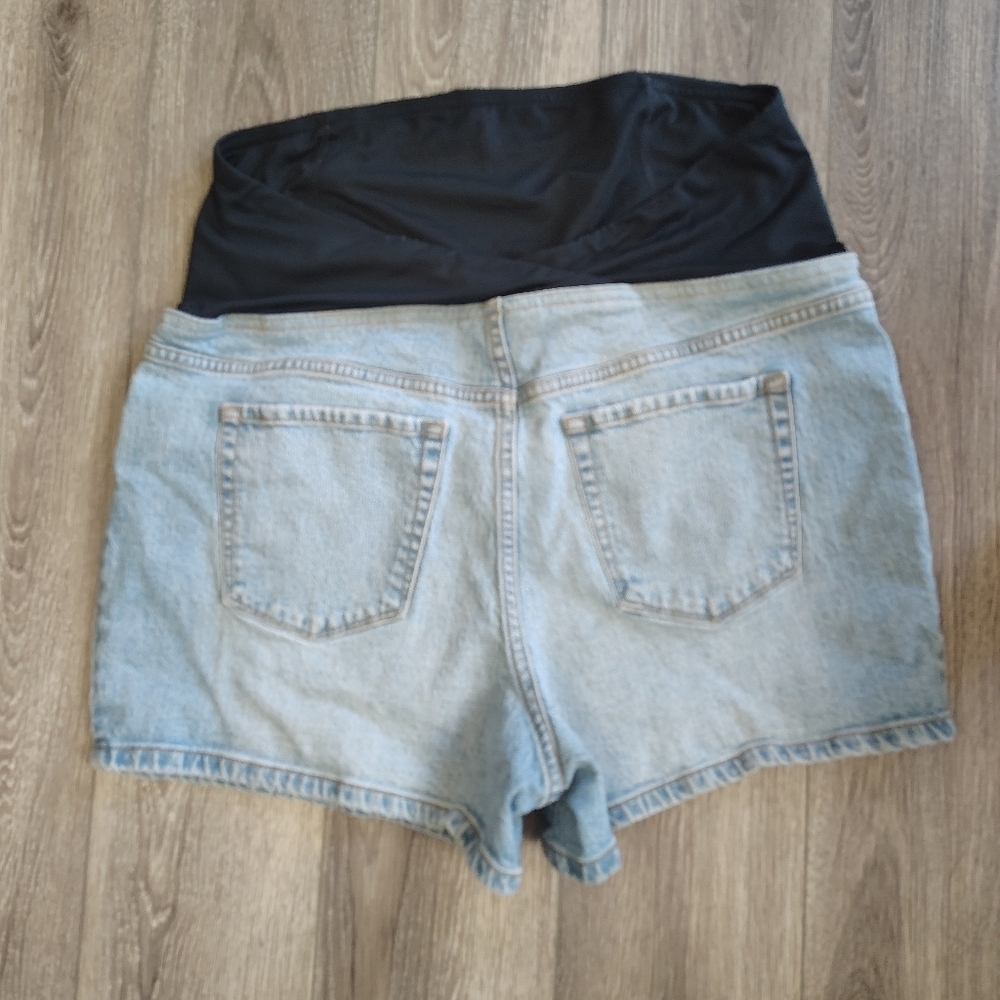 Isabel Maternity High Waist Denim Shorts Size 12